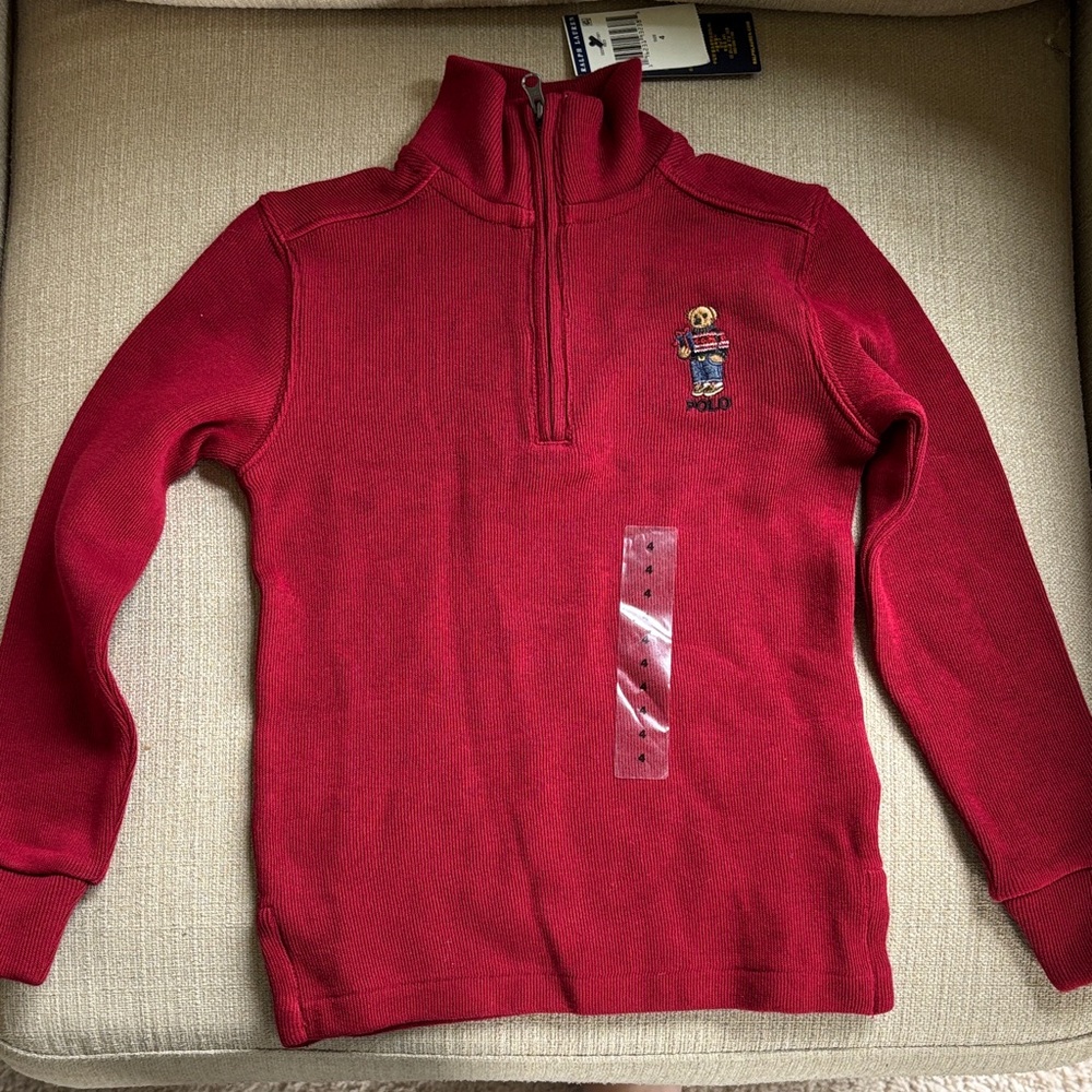 Ralph Lauren Burgundy Half-Zip Sweater